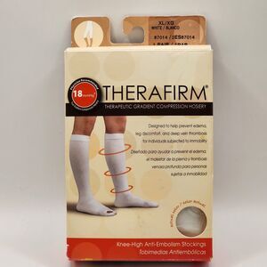 Therafirm Anti-Embolism Open Toe Knee Highs 18mmHg White X-Large
